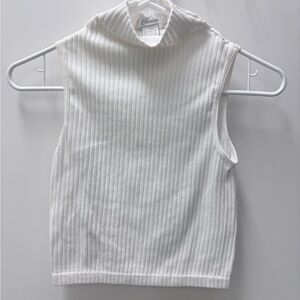 Choices White Ribbed Tank Top One Size